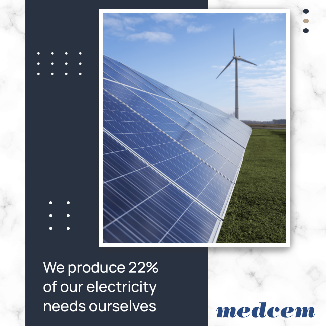 We produce 22% of our electricity needs ourselves